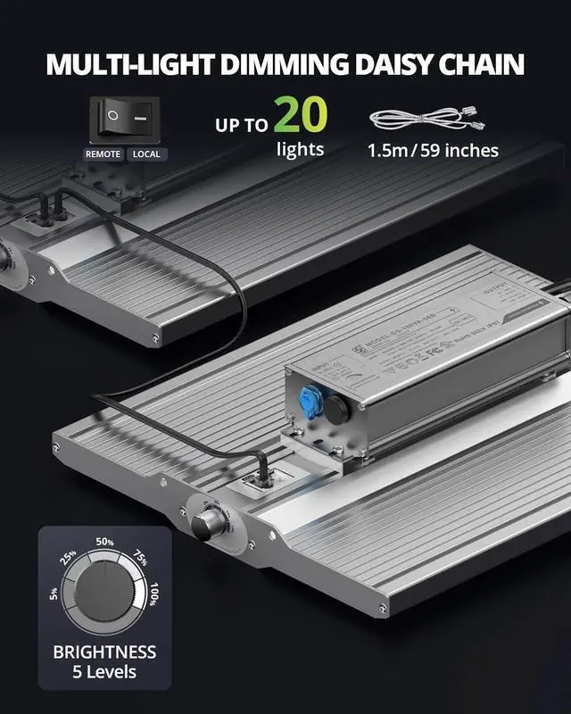 Alt view image 5 of 7 - VIPARSPECTRA 2024 XS1500 Pro LED Grow Lights for Seed Starting Vegetables Bloom, New-gen Lens Dimming Daisy Chain Full Spectrum Grow Lights for Indoor Plants 2x2/3x3 Grow Tent Actual Power 150 Watt
