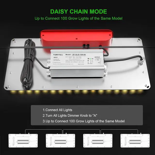 Alt view image 5 of 7 - AGLEX K1000 LED Grow Light, 2024 Upgraded Grow Light with Daisy Chain & Dimmable, Full Spectrum Plant Grow Lights for Hydroponic Indoor Plants Seeding Veg Flower Growing Lamps 2x3 Grow Tent