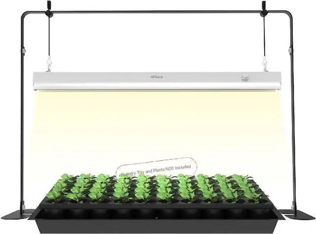 Main image of 2ft Grow Light for Seed Starting,LED Grow Lamp for Indoor Plants,Seedling Grow Light with Stand,Seed Starter Light Kit with Natural White Spectrum,Height Adjustable,Iron Frame,ON-Off Switch