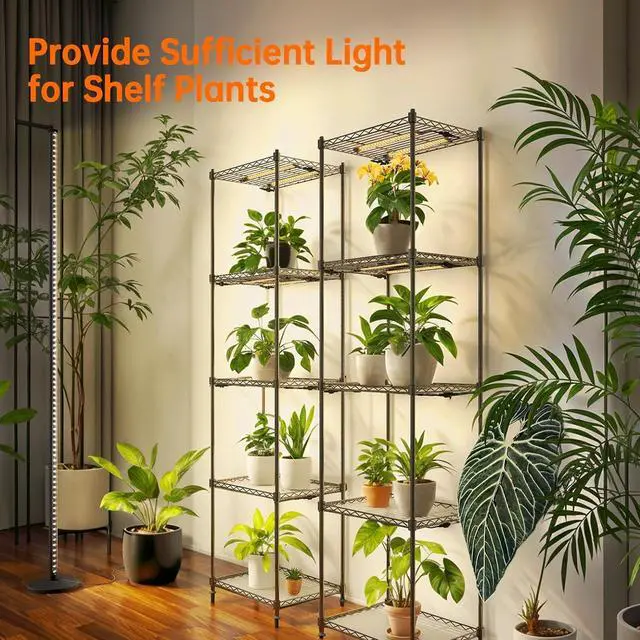 Alt view image 3 of 7 - Standing Grow Lights for Indoor Plants,T10 Full Spectrum Vertical Grow Light Wide Illumination Area,16in-65in Adjustable Height Plant Light with Stand,3 Light Modes Floor Grow Light with Timer