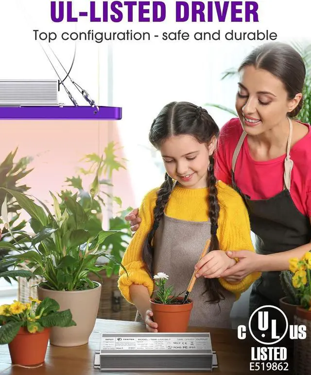 Alt view image 6 of 7 - HitLight LED Grow light with 288 US Patented LEDs, 2x2ft Coverage Dimmable Full Spectrum Plant Grow Lights for Indoor Plants Seeding Veg Flower Greenhouse Sunlike Growing Lamps, UL-Listed Driver, 120W