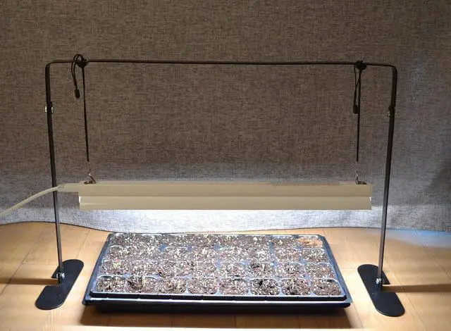 Alt view image 6 of 7 - 2ft Grow Light for Seed Starting,LED Grow Lamp for Indoor Plants,Seedling Grow Light with Stand,Seed Starter Light Kit with Natural White Spectrum,Height Adjustable,Iron Frame,ON-Off Switch