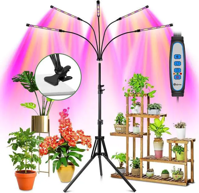 Main image of wolezek Grow Lights for Indoor Plants, Full Spectrum LED Plant Grow Light with Adjustable Stand and Sturdy Clip, 5-Heads Plant Light with Auto 6/12/16H Timer, 3 Light Modes, 5 Levels Dimmable