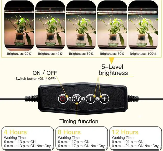 Alt view image 4 of 7 - Grow Light Strips, LED 150-Bulb 3500K Dimmable Full Spectrum Plant Growing Lamp Bars for Indoor Plants Hydroponic Veg Succulent Seedling, Daisy-Chain Design