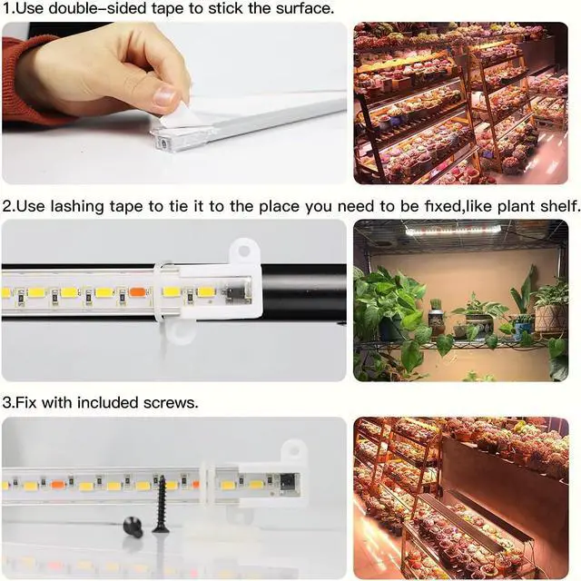 Alt view image 5 of 7 - Grow Light Strips, LED 150-Bulb 3500K Dimmable Full Spectrum Plant Growing Lamp Bars for Indoor Plants Hydroponic Veg Succulent Seedling, Daisy-Chain Design