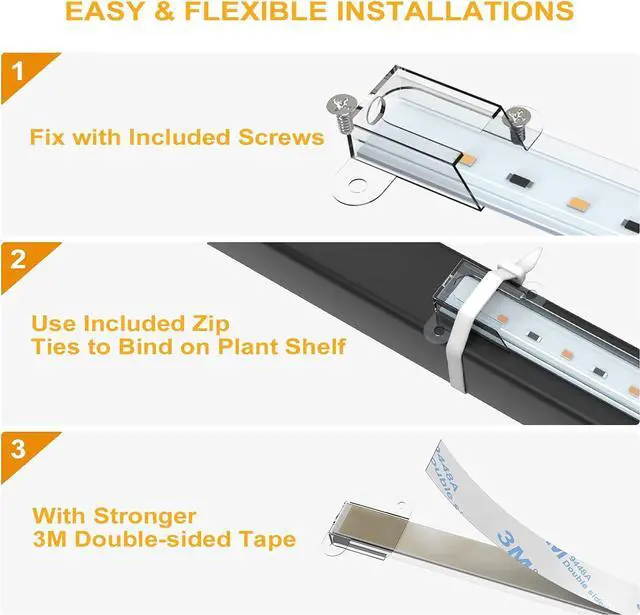 Alt view image 4 of 7 - LED Grow Light Strip, 8 Pack Grow Lights for Indoor Plants, 80W Full Spectrum Plant Lights with 4 Dimmable Level, Auto On/Off 3/6/12H Timer, Sunlike Grow Lamp for Seedling Veg Flower Hydroponics