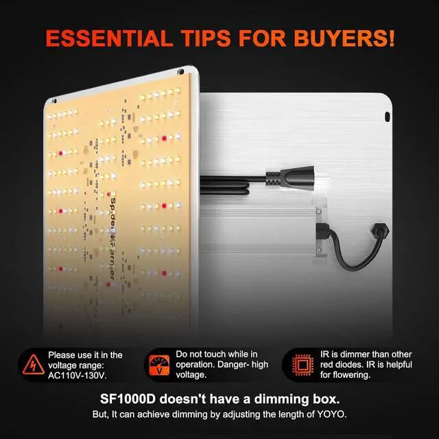 Alt view image 5 of 7 - 2025 SF1000D LED Grow Lights with  LM301B Diodes Full Spectrum Grow Light for Indoor Plants Veg/Bloom Growing Lamps in Grow Tent