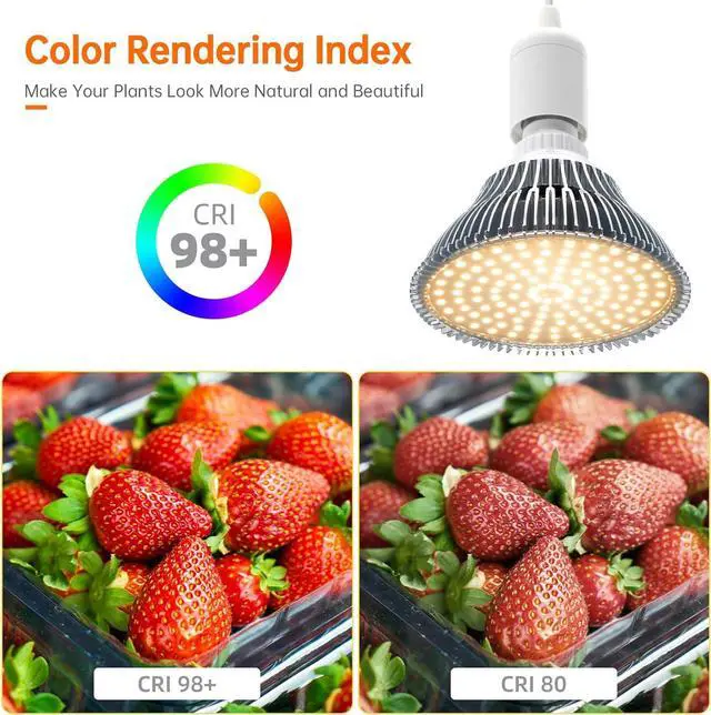 Alt view image 3 of 7 - LED Hanging Grow Light, Grow Light Bulb for Indoor Plants, 25W Full Spectrum Hanging Grow Light,3000K Plant Light Bulbs with 16.4FT Power Cord, Pendant Grow Lights for Indoor Plants, 1 Pack