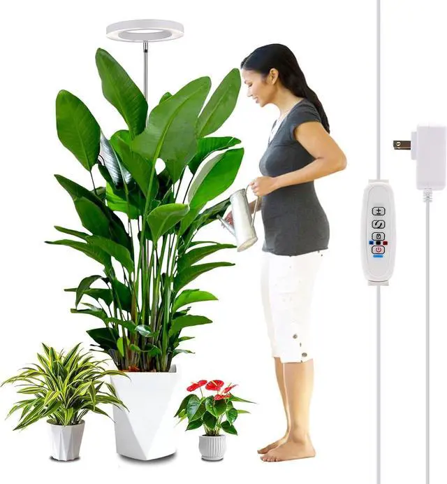 Main image of 6.3 inch Grow Lights for Indoor Plants,Large Plant Light with 3 Timers, 10 Level Dimmable Brightness, Full Spectrum Plant Lamp, Height Adjustable for Tall Plants
