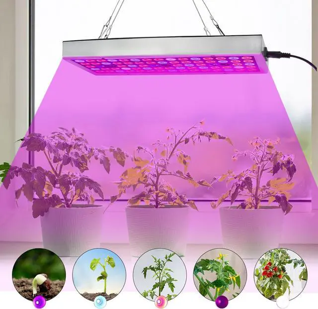 Alt view image 5 of 7 - Juhefa LED Grow Lights, Full Spectrum Grow Lamp with IR & UV LED Plant Lights for Indoor Plants,Micro Greens,Clones,Succulents,Seedlings,Panel Size 12x4.7 inch