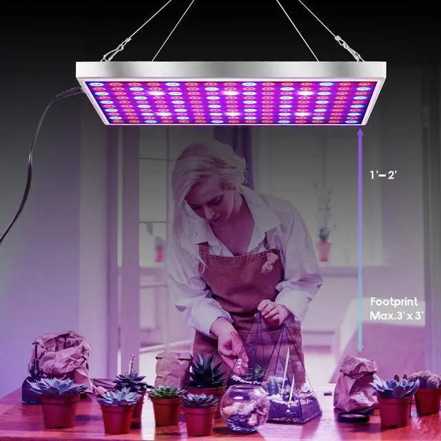 Alt view image 5 of 7 - LED Grow Light for Indoor Plants, 45W Plant Lights Full Spectrum Panel Grow Light for Seedlings, Succulents, Micro Greens, Vegetable and Flower, 2 Pack