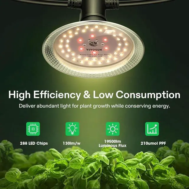 Alt view image 4 of 7 - VIVOSUN Outdoor LED Grow Lights, Waterproof String Grow Light, Full Spectrum Plant Growing Lights with 22Ft Adjustable Cord for Seedling, Veg, Flower in Greenhouse, Garden, Backyard, Farm (6-Light)