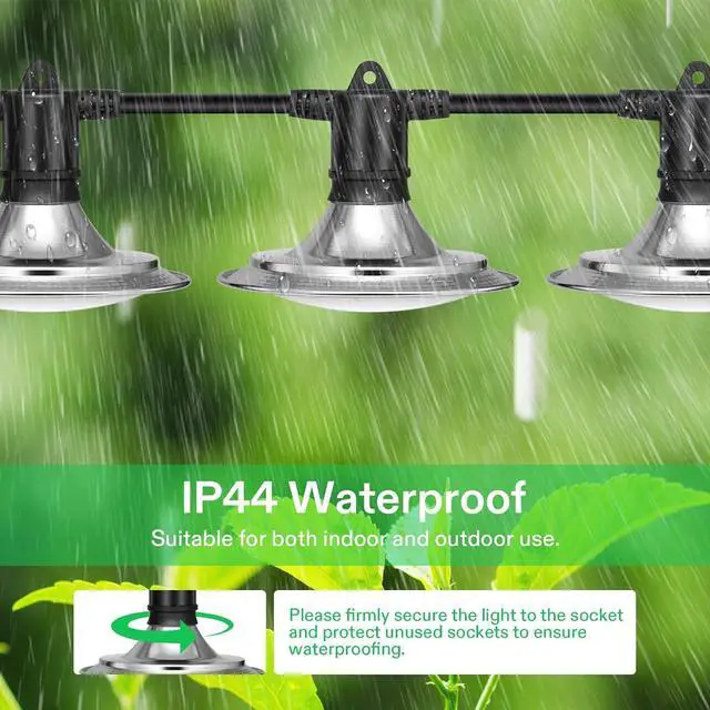 Alt view image 5 of 7 - VIVOSUN Outdoor LED Grow Lights, Waterproof String Grow Light, Full Spectrum Plant Growing Lights with 22Ft Adjustable Cord for Seedling, Veg, Flower in Greenhouse, Garden, Backyard, Farm (6-Light)