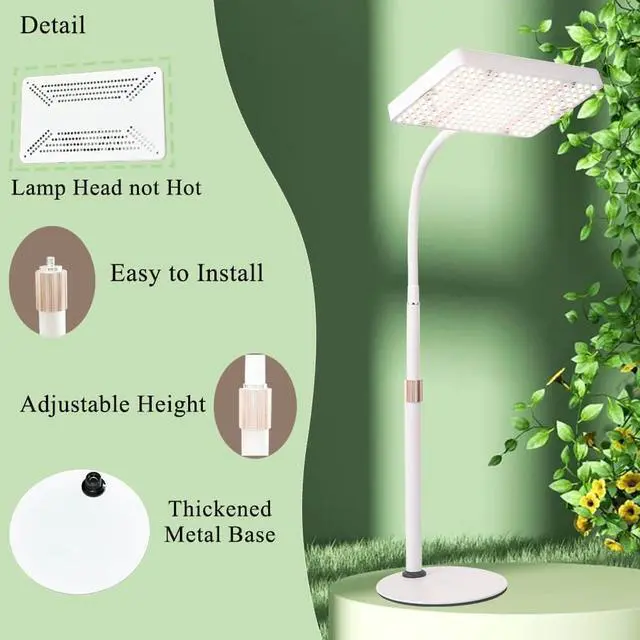 Alt view image 7 of 7 - Desk Grow Lights for Indoor Plants, 200W Table Top Grow Light UV-IR Full Spectrum Plant Growing Lamp,16"-24" Height Adjustable with On/Off Switch, Daisy Chain