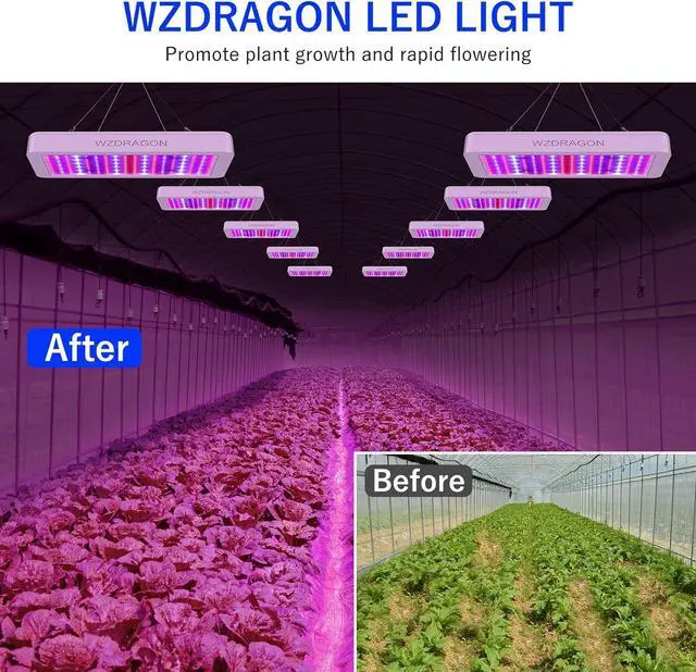Alt view image 6 of 7 - 2024 Newest BW1000 LED Grow Lights Double Chips Full Spectrum for Greenhouse and Indoor Plant Veg and Flower Growing [White]
