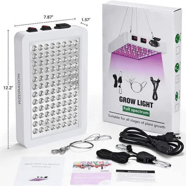 Alt view image 7 of 7 - 2024 Newest BW1000 LED Grow Lights Double Chips Full Spectrum for Greenhouse and Indoor Plant Veg and Flower Growing [White]