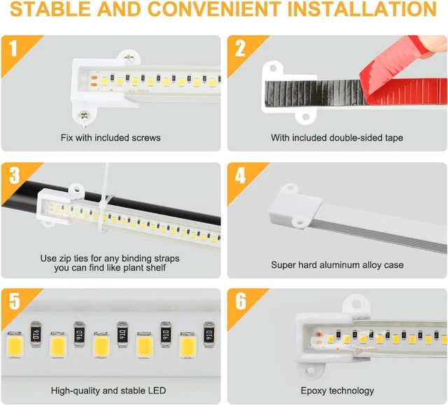Alt view image 6 of 6 - LED Plant Grow Light Strip Full Spectrum for Indoor Plant with Timer