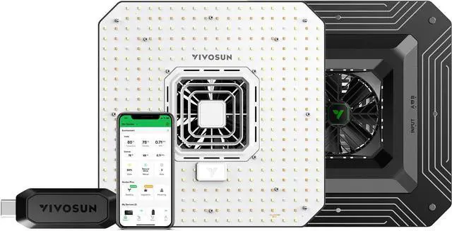 Main image of VIVOSUN Smart Grow System with The AeroLight A100SE, 100W LED Grow Light w/Integrated Circulation Fan & GrowHub Controller E25, Establish an Intelligent Grow Environment