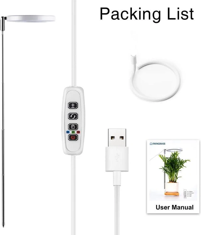 Grow Lights for Indoor Plants, Full Spectrum LED Halo Plant Light with ...
