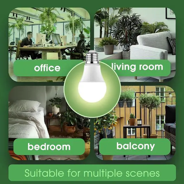 Alt view image 6 of 7 - Briignite Grow Light Bulbs, LED Grow Light Bulb A19 Bulb, Full Spectrum Grow Light Bulb, Plant Light Bulbs E26 Base, 11W Grow Bulb 100W Equivalent, Grow Light for Indoor Plants, Seed Starting, 12Pack