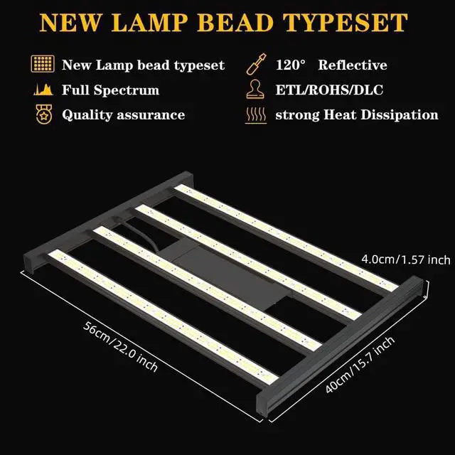Alt view image 7 of 7 - CANAGROW Newest CG2400 LED Grow Light for Indoor Plants 4x4ft Coverage with High Yield Diodes, Sunlike Full Spectrum Dimmable Growing Lamps for Hydroponic Indoor Seeding Veg Bloom Greenhouse