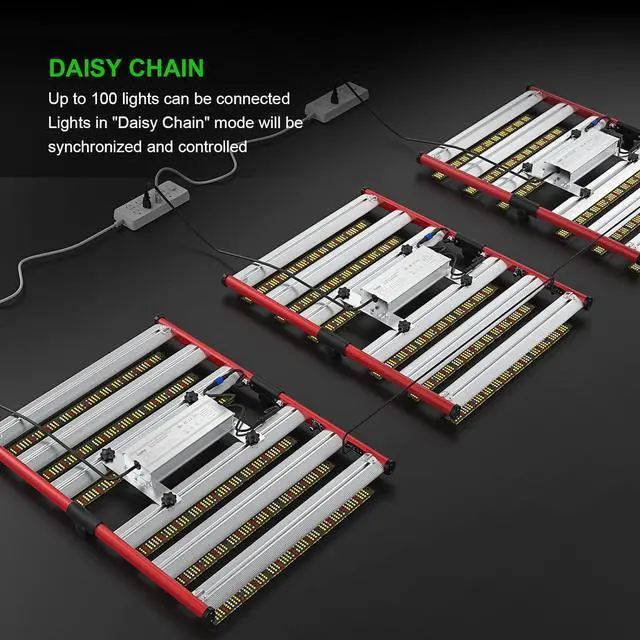 Alt view image 6 of 7 - AGLEX 330W Led Grow Lights, Full Spectrum Grow Light with UV IR, Daisy Chain Foldable & Dimmable Plant Bar Style Grow Light for Indoor Growing Commercial Hydroponic Growing Lamp 3x4 FT Core Coverage