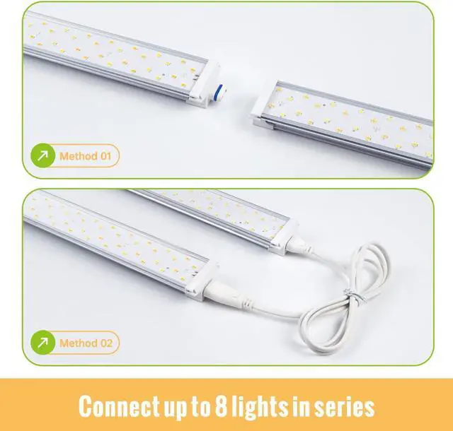 Alt view image 5 of 7 - LED Grow Lights 1.4FT for Indoor Plants Full Spectrum, 660nm Hanging Grow Light 3600K, Led Plant Grow Lights for Indoor Plants, Grow Lamp with Reflectors 108W(6×18W), 6 Pack