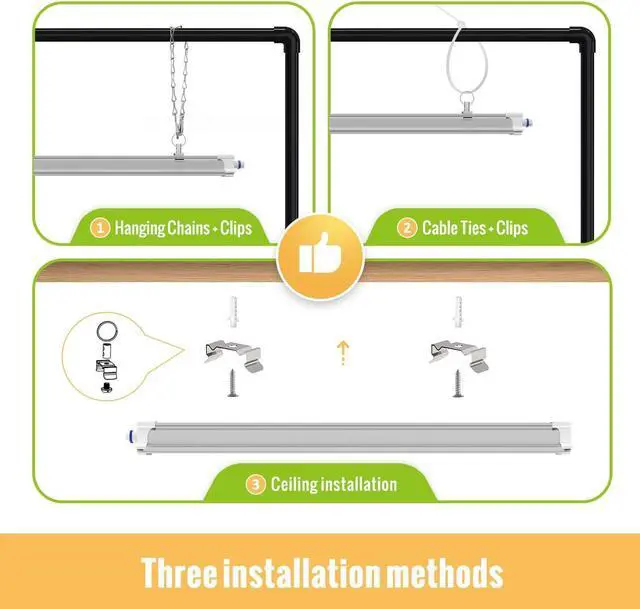 Alt view image 6 of 7 - LED Grow Lights 1.4FT for Indoor Plants Full Spectrum, 660nm Hanging Grow Light 3600K, Led Plant Grow Lights for Indoor Plants, Grow Lamp with Reflectors 108W(6×18W), 6 Pack