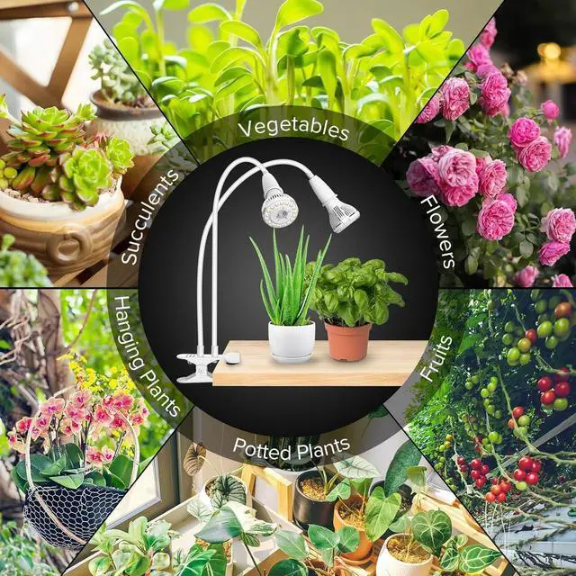Alt view image 7 of 7 - Grow Lights for Indoor Plants, LED 30W Full Spectrum Bulb Replaceable Plant Light, 450W Equivalent Clip on Grow Light with Optical Lens for Indoor Growing, Lifetime Free Bulb Replacement
