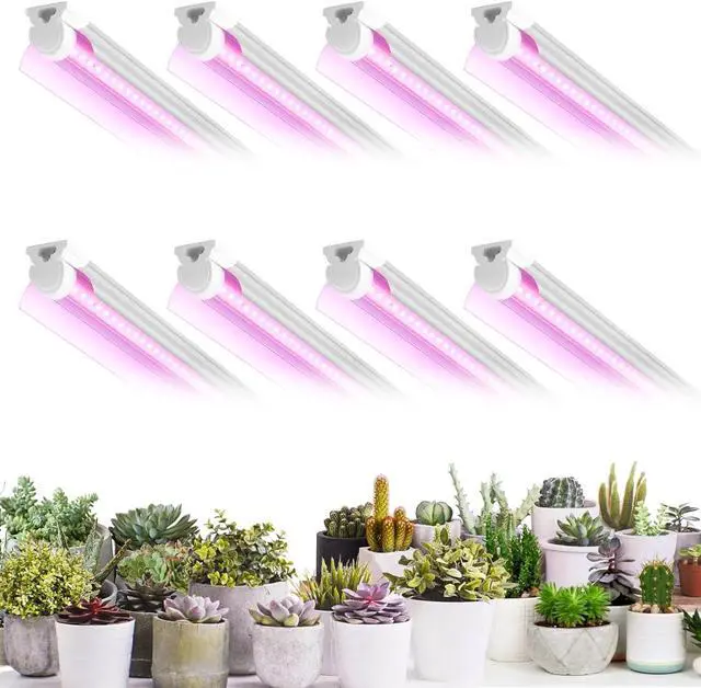 Main image of 8 Pack 4ft Grow Light, T8 LED Grow Lights 4FT, 336W(8×42W) High Output Grow Lights for Seed Starting with High PPFD, Grow Lights for Indoor Plants Full Spectrum for Succulent, Vegetables