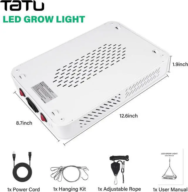 Alt view image 7 of 7 - 1000w LED Grow Light for Indoor Plants, Full Spectrum Plant Light Growing Lamp for Hydroponic Indoor Plant Veg and Flower for Grow Tent (Actual Power 100W=1000W HPS)