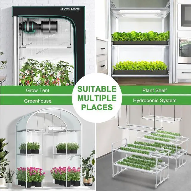 Alt view image 7 of 7 - MARS HYDRO VG40, 2ft Led Grow Lights for Indoor Plants, 5000K Full Spectrum, 2x2 Coverage, IP65 Waterproof Linkable Under Canopy Plant Light Strip for Seedling Veg Bloom Flower, Plug and Play, 40W