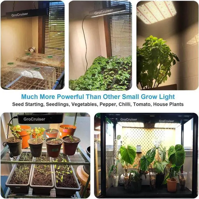 Alt view image 4 of 7 - 600W Dimmable Grow Light LED, 2024 Newest Upgrade Grow Lights for Indoor Plants Full Spectrum, Plant Growing Lamp for Seed Starting Veg Bloom, Daisy Chain Function and Quiet Built-in Fan