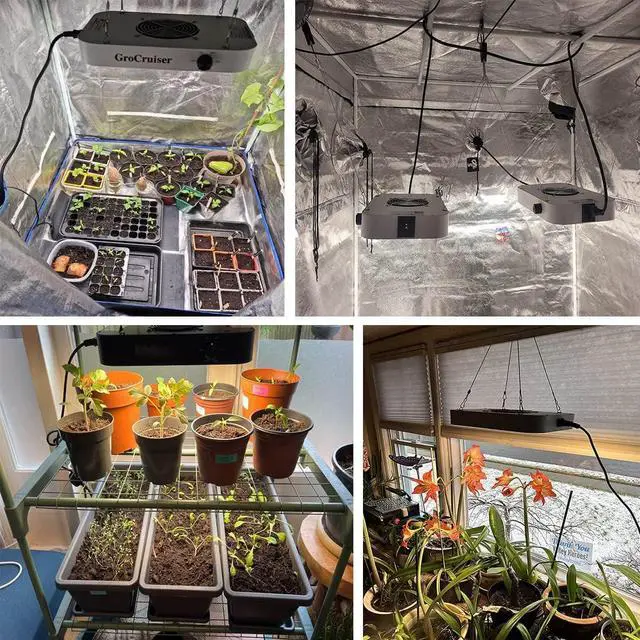 Alt view image 7 of 7 - 600W Dimmable Grow Light LED, 2024 Newest Upgrade Grow Lights for Indoor Plants Full Spectrum, Plant Growing Lamp for Seed Starting Veg Bloom, Daisy Chain Function and Quiet Built-in Fan