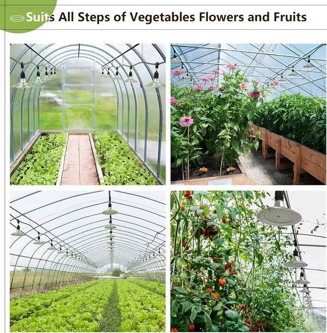 Alt view image 5 of 7 - Espird Outdoor Grow Light, Greenhouse String Grow Light, Waterproof Plant Growing Lamps, UL Certified LED Grow Lights for Greenhouse Garden, 21.3FT Full Spectrum Grow Light for Veg Seedling Flower