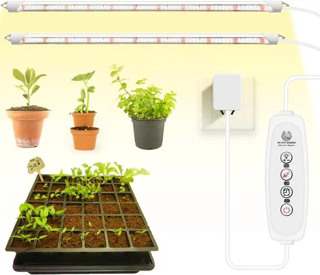 Main image of Seed Starting Light, T5 2ft 6500k LED Plant Grow Light Bars, 2pcs, Seeding Light for Hydroponic, Herbs, Microgreens, Green Leafy Vegetables Growing, Smart Seed Starter for Home Kitchen, 6/12/18H Timer