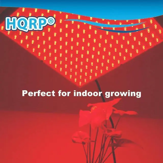 Main image of HQRP 660 nm 14W 225 LED Pure Red Grow Light Panel for Growing Flowers Orchids, Bonsai, Hibiscus, Saffrons + Hanging Kit