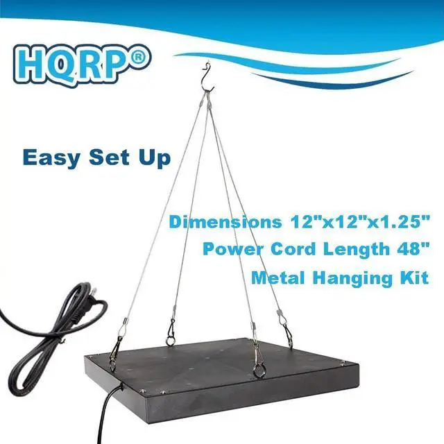 Alt view image 6 of 7 - HQRP 660 nm 14W 225 LED Pure Red Grow Light Panel for Growing Flowers Orchids, Bonsai, Hibiscus, Saffrons + Hanging Kit