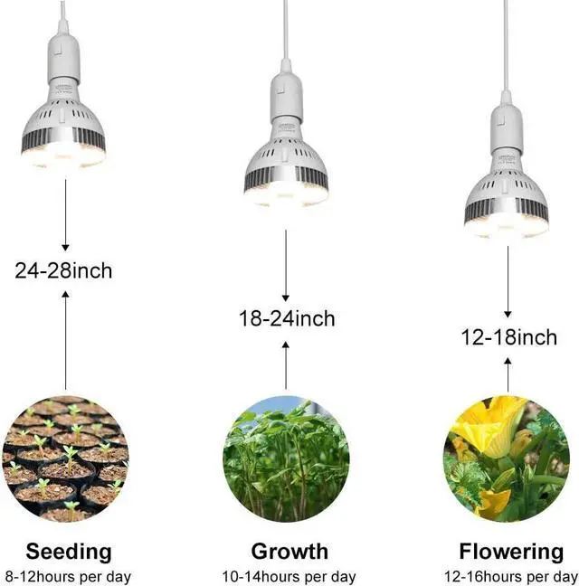 Alt view image 6 of 7 - CANAGROW LED Grow Light, 35W Full Spectrum Grow Light Bulb Plant Light for Indoor Plants, Growing Lamps for Hydroponics Greenhouse Succulent Houseplants Vegetable