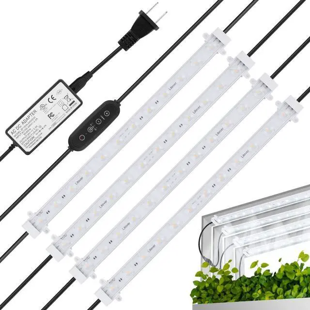 Alt view image 2 of 7 - Litever Grow LED Light Strip Kits for Plants, 45W, Full Spectrum White Grow Lights, Easy Installation. Good for Indoor Plant Grow Shelf, Greenhouse, Grow Cabinets