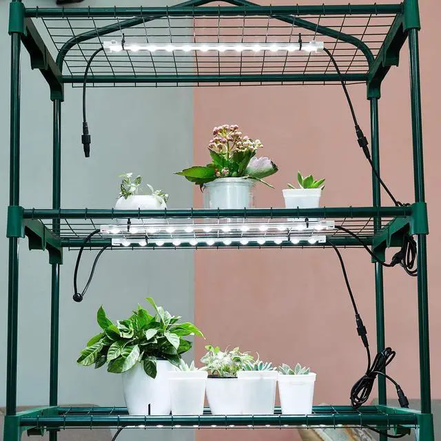 Alt view image 4 of 7 - Litever Grow LED Light Strip Kits for Plants, 45W, Full Spectrum White Grow Lights, Easy Installation. Good for Indoor Plant Grow Shelf, Greenhouse, Grow Cabinets