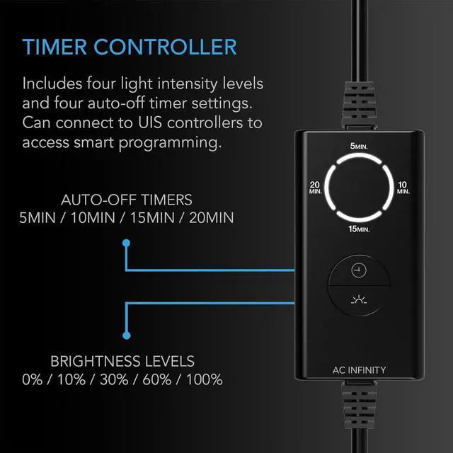 Alt view image 3 of 7 - AC Infinity IONBEAM Green, Plant Gentle Green LED Work Light Bar 16, Timer Controller Dimmer, for Indoor Plants, Grow Tents, and Grow Rooms