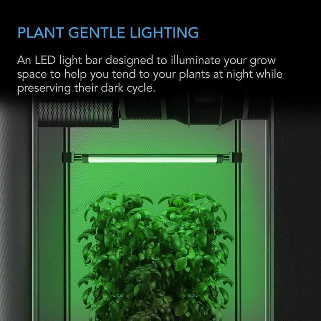Alt view image 2 of 7 - AC Infinity IONBEAM Green, Plant Gentle Green LED Work Light Bar 16, Timer Controller Dimmer, for Indoor Plants, Grow Tents, and Grow Rooms