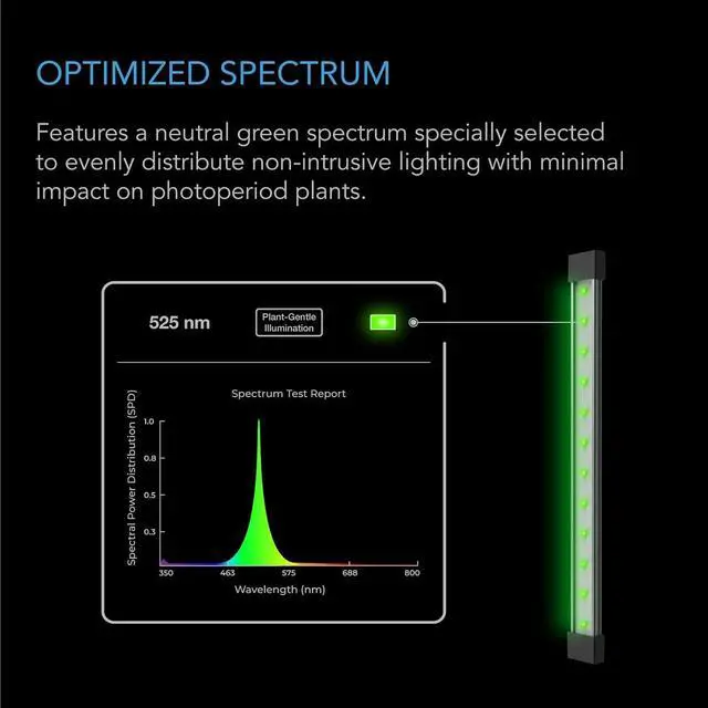 Alt view image 4 of 7 - AC Infinity IONBEAM Green, Plant Gentle Green LED Work Light Bar 16, Timer Controller Dimmer, for Indoor Plants, Grow Tents, and Grow Rooms