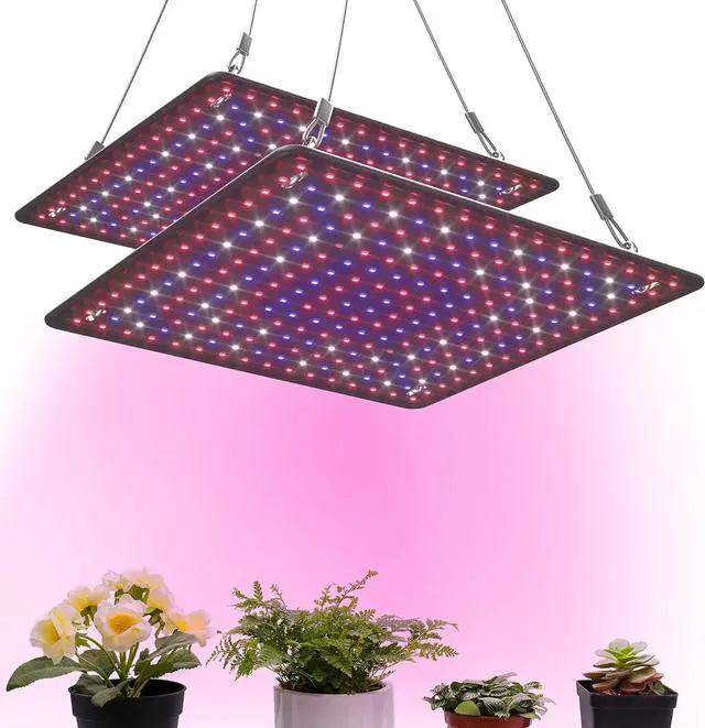 Main image of 2 Pack LED Grow Light Panel 200W Lamp for Indoor Plants, Full Spectrum with White Blue Red UV IR LEDs for 4x4ft Coverage Grow Tent Greenhouse Veg and Bloom Seedlings Hydroponics