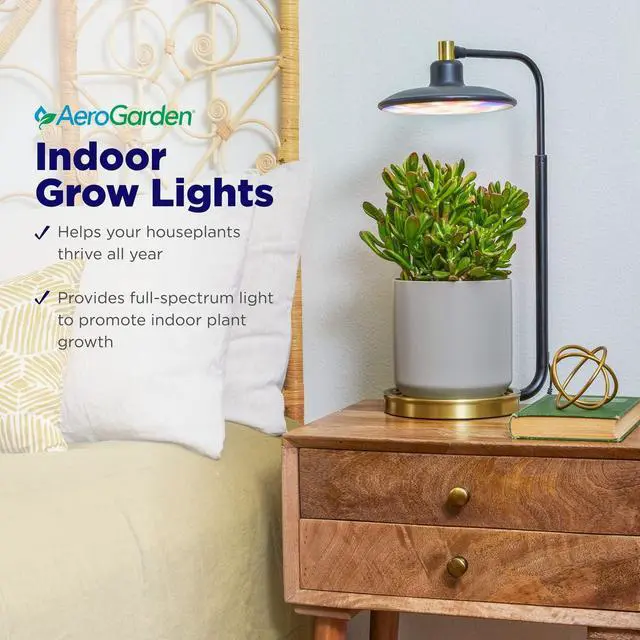 Alt view image 2 of 7 - AeroGarden Tabletop Grow Light for Indoor Plants, Grow Live Plants Anywhere in The Home, Adjustable Light Modes, Black