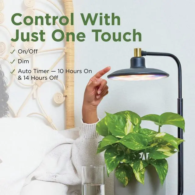 Alt view image 4 of 7 - AeroGarden Tabletop Grow Light for Indoor Plants, Grow Live Plants Anywhere in The Home, Adjustable Light Modes, Black