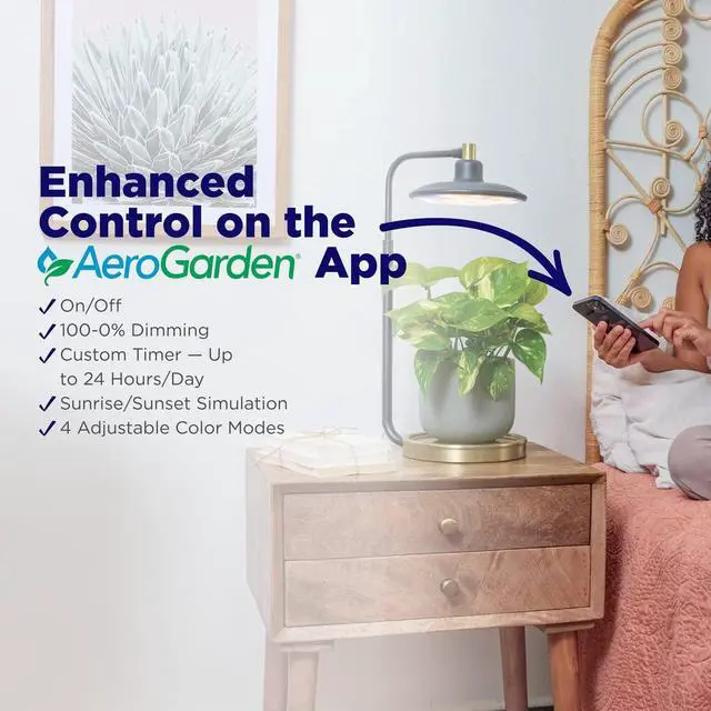 Alt view image 5 of 7 - AeroGarden Tabletop Grow Light for Indoor Plants, Grow Live Plants Anywhere in The Home, Adjustable Light Modes, Black