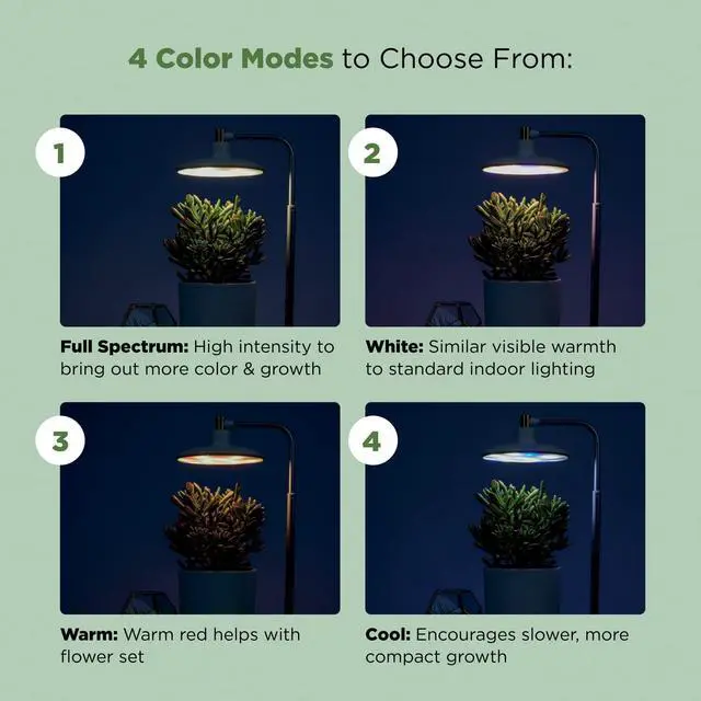 Alt view image 6 of 7 - AeroGarden Tabletop Grow Light for Indoor Plants, Grow Live Plants Anywhere in The Home, Adjustable Light Modes, Black