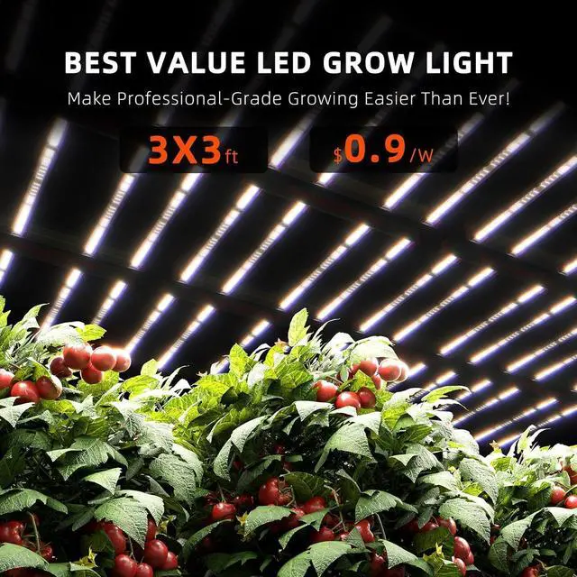 Alt view image 2 of 7 - Spider Farmer 2024 G3000 Cost-Effective LED Grow Lights 300W 3x3ft Coverage Full Spectrum Dimmable Bar Style Growing Lamp for Indoor Plants